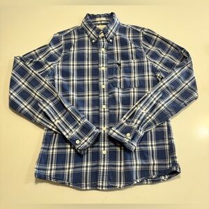 VTG Abercrombie Fitch Long Sleeve Muscle Shirt Button Up Size Medium Plaid Y2K
